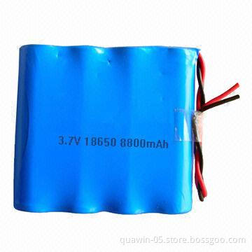 3.7V 8800mAh 18650 Li-ion Battery Pack, Measures 76 x 73 x 22mm